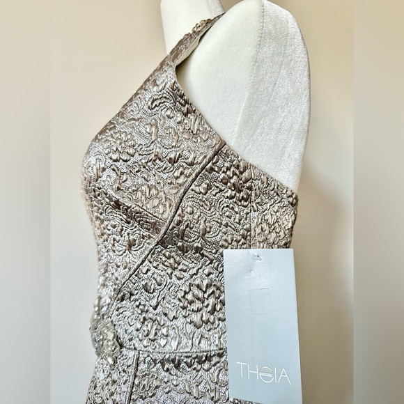THEIA Metallic Brocade Dress - Picture 9 of 16